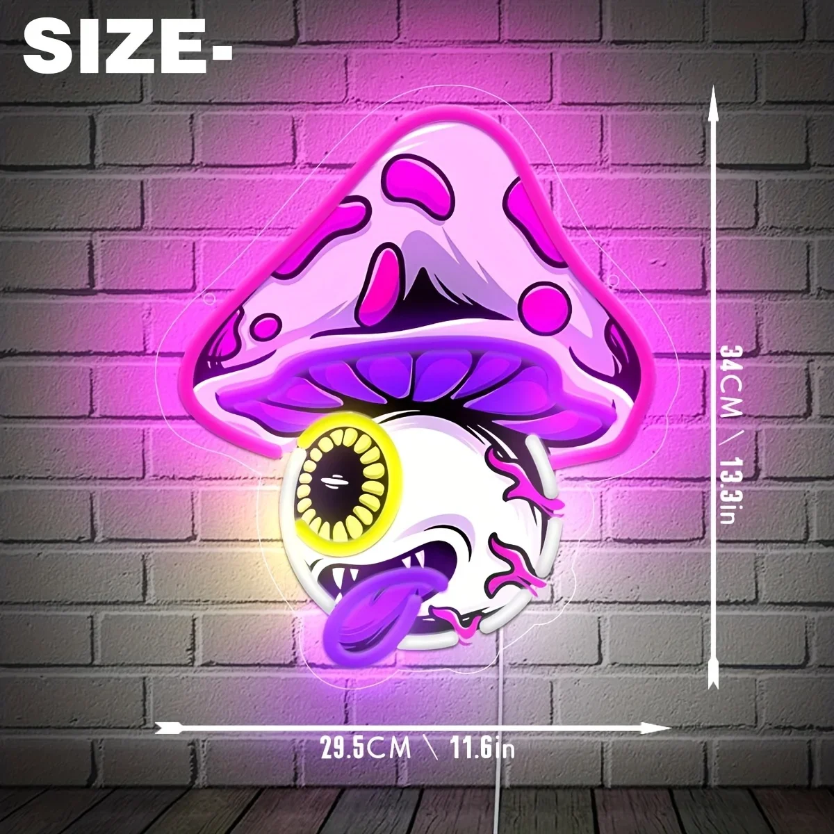 الفطر السام LED النيون تسجيل عين واحدة اللسان التدريجي ضوء النيون USB عكس الضوء للمنزل غرفة نوم بار نادي أجواء الحفلات جدار ديكور #3