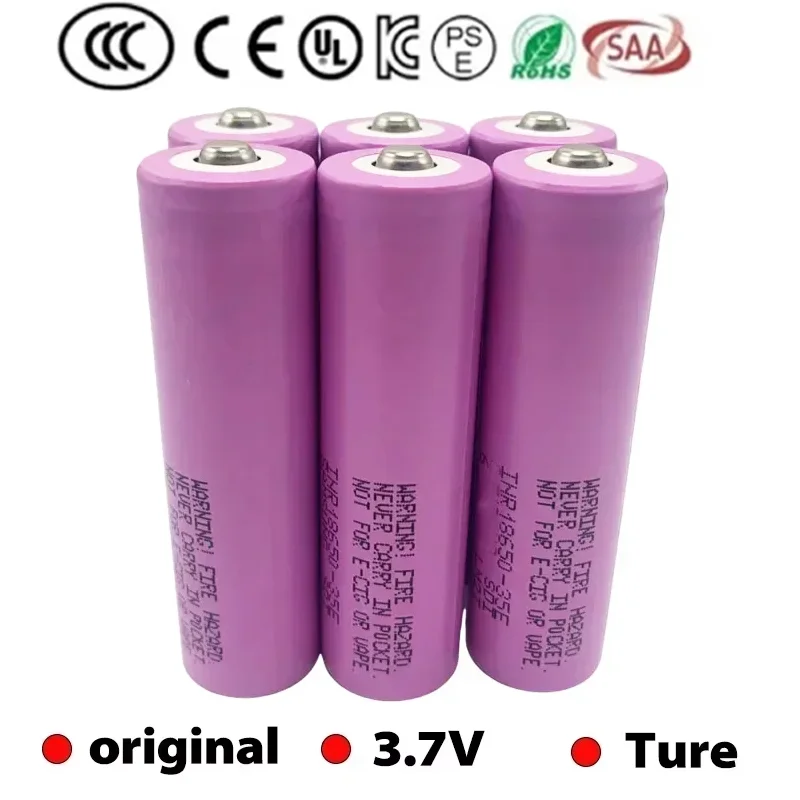 

18650 Li-ion Battery 3.7V 3500mAh Rechargeable INR18650 35E 25A Discharge Battery for Screwdriver Flashlight Beauty Instruments