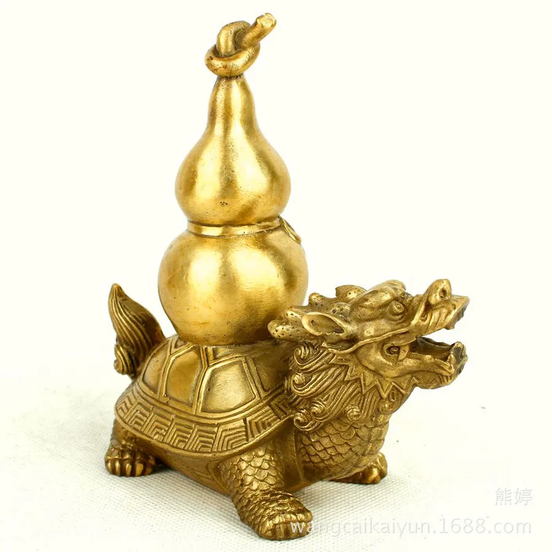 Copper Dragon Turtle Gourd Ornament, Turtle-Back Gourd, Copper Gourd, Dragon Turtle Home Decor, Handicraft