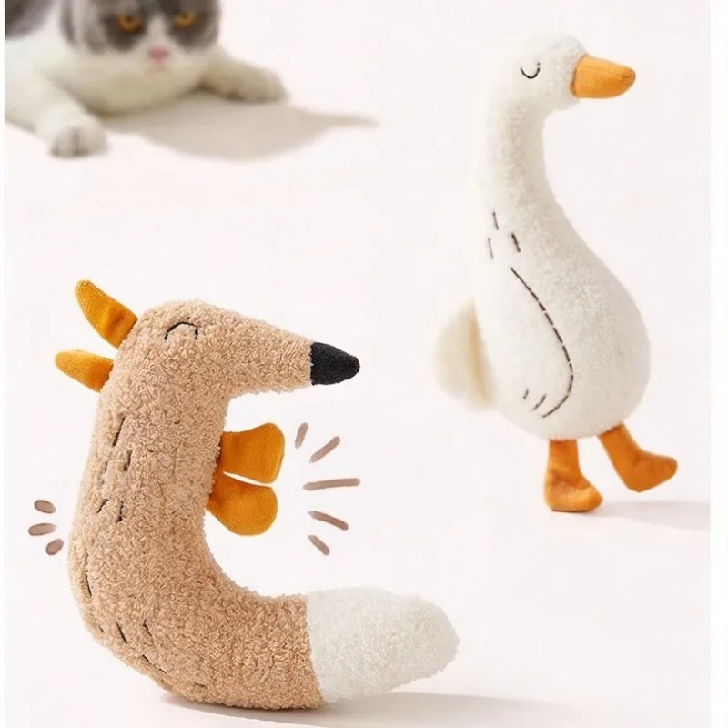 Plush Interactive Pet Toy Bite-resistant Squeak Dogs Cats Chew Toys Indoor Relieve Boredom Relaxing Kitten Entertainment Play