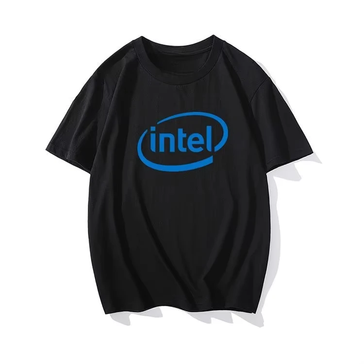 2026 new Black Short‑Sleeve T‑Shirt Front Oval Surrounded Simple Font Badge Graphic Unisex Casual Tee