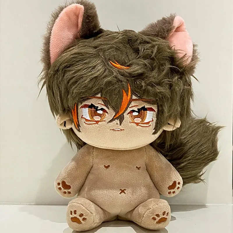 20cm Cotton Doll Black Skin Fox Ears Tail Idol Star Dolls Cute Stuffed Plush Toys Doll Plushies Toys Fans Collection Gifts