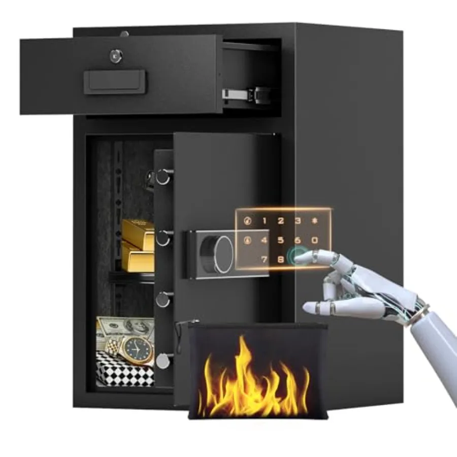 

Сейф объемом 5,1 куб. футов с выдвижным ящиком, цифровой домашний сейф с запираемым внутренним ящиком для организованного хранения (пароль/ключи/внешнее управление)