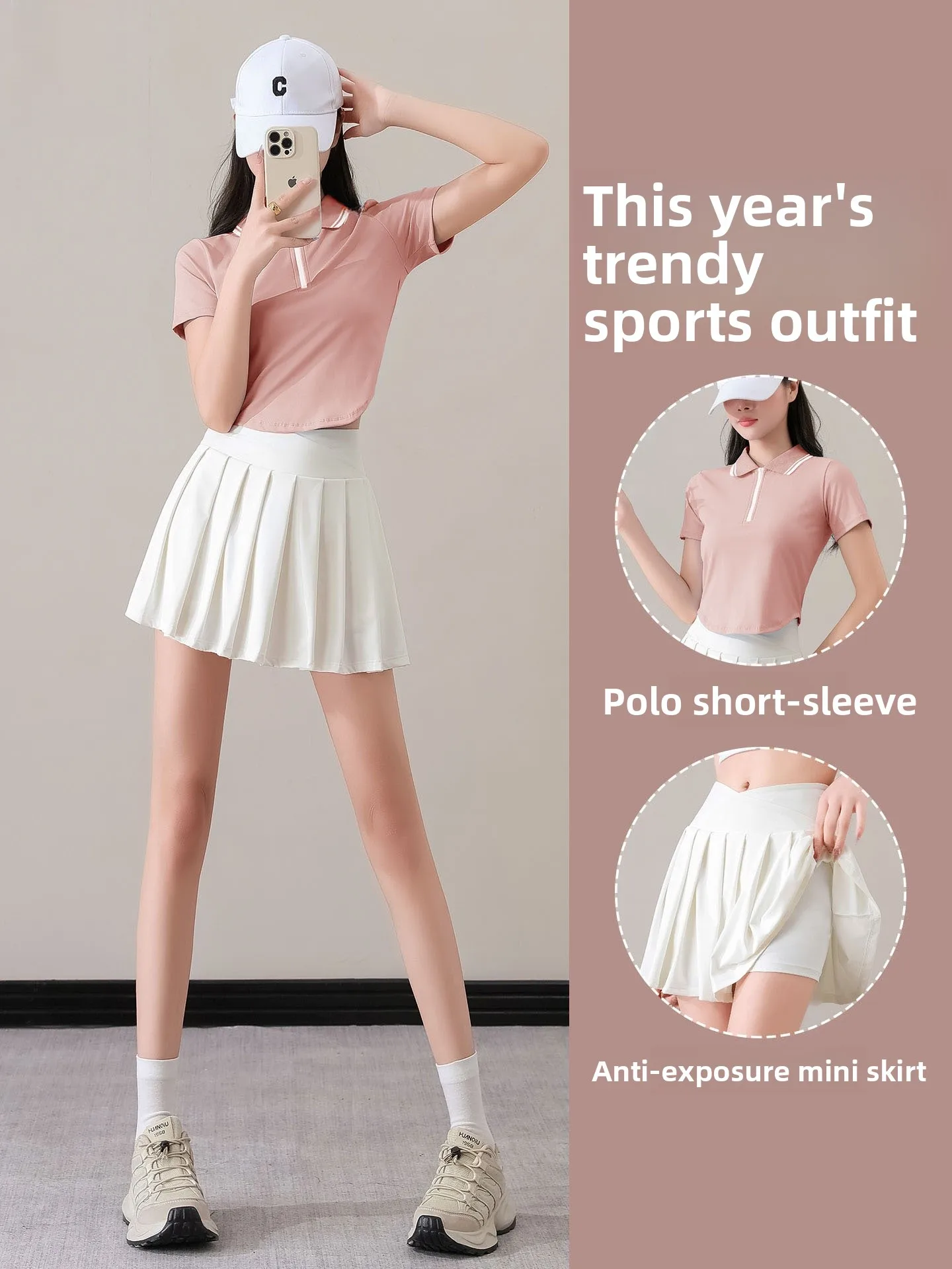 

Женский комплект спортивной одежды, юбка с высокой талией Qui Dry ort Sve Fitn, одежда, новинка лета, теннисная юбка irt