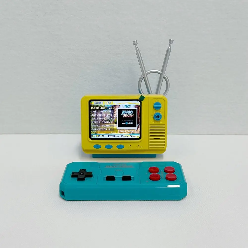 3.0 Inch Screen Retro Bookshelf TV Console Built-in 339 Games Mini Pocket Size Game Console GV300S Wireless Controllers