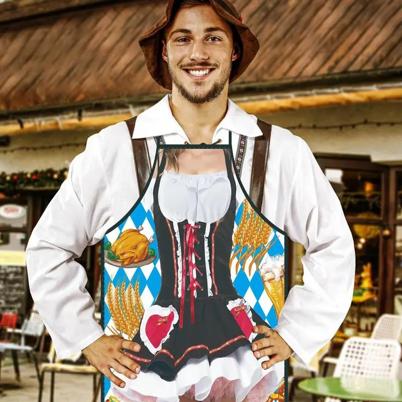 Bbq Apron Funny Beer Apron German Apron Oktoberfest Bavarian Kitchen Cooking Apron For Man Woman Female Friends Dirndl Apron