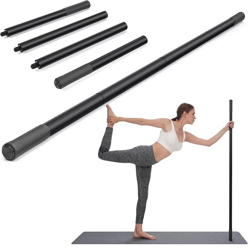 Adjustable Metal Yoga Stretch Stick Multifunctional Portable Exercise Bar Sports Assist Tool with Handles