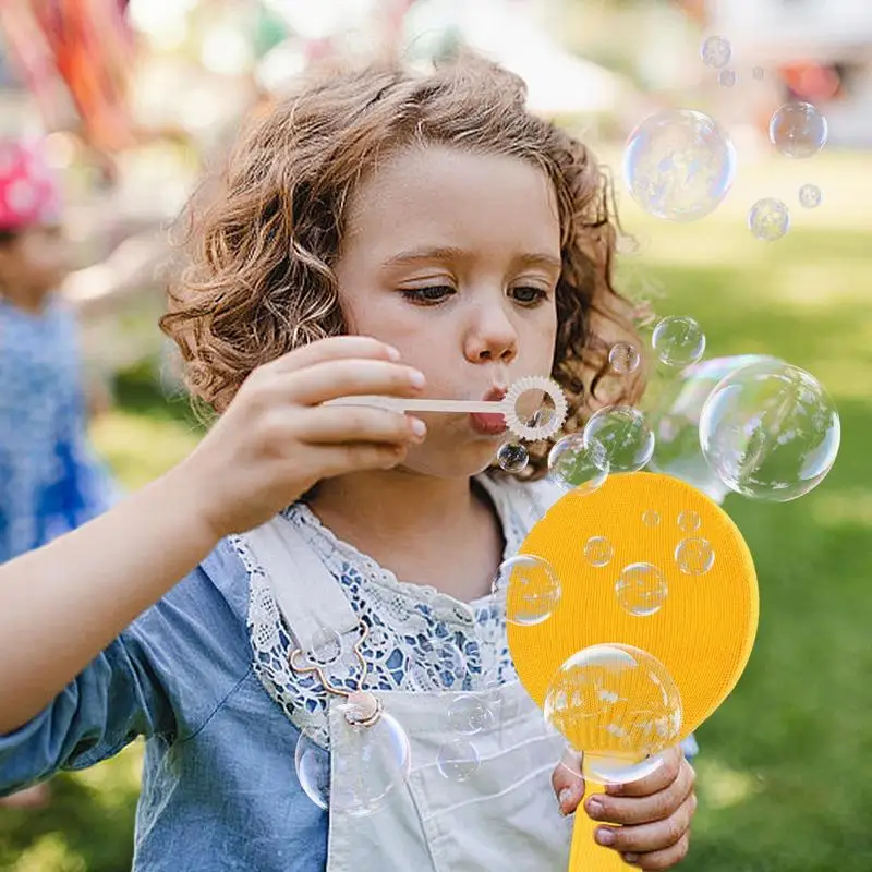 Bouncy Bubbles Blowing Bouncy Bubble Making Table Tennis Racket Fine Motor Skills Building Indoor Outdoor Boys Girls Bubble Toy