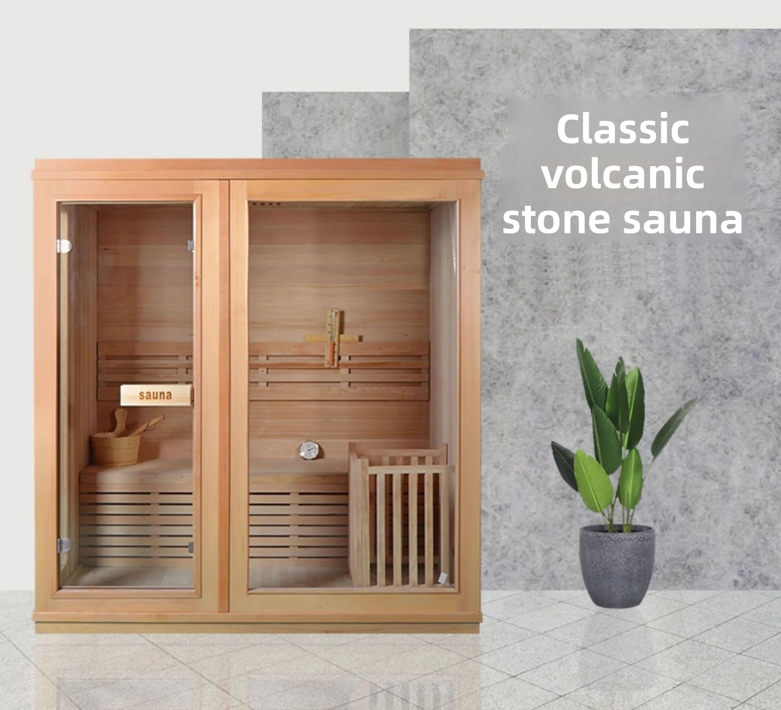 Saunaraum für den Haushalt Schwitz-Dampfraum Schönheitssalon Kommerzieller Vulkanstein-Saunaofen