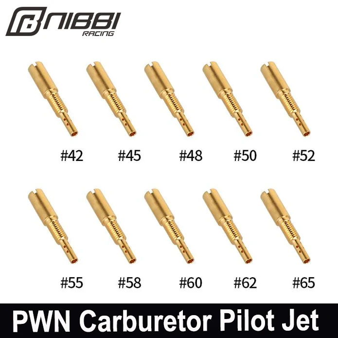 10pcs NIBBI PWN Carburetor Pilot Jet Kit Motorcycle Carburetor Main Jets Injector Nozzle Set