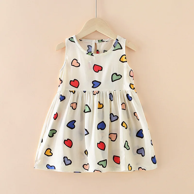 Baby Girls Clothes Summer Dress Flying Sleeve Newborn Infant Dresses Plaid Sleeveless Cotton Newborn Princess Dress Baby Girl