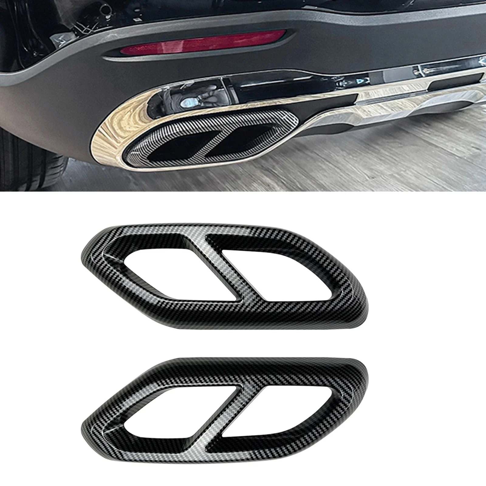 

New！ Rear Bumper Exhaust Cover Trim Muffler Quad Tip Air Outlet Vent Frame For Mercedes Benz GLC Class X254 GLC260 GLC300 AMG 20