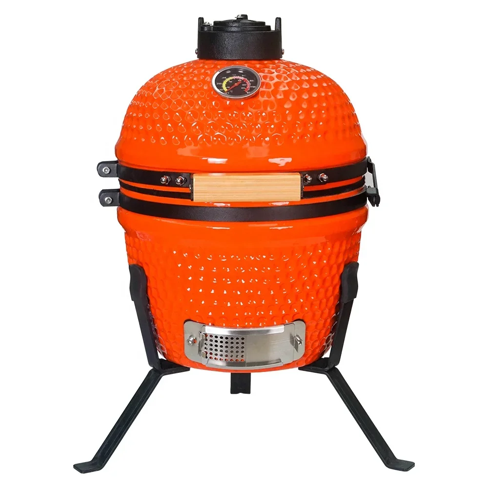 13  Inch Ceramic Egg Grill Wood Burning Barbecue Kamado Bbq Egg Grill For Cooking