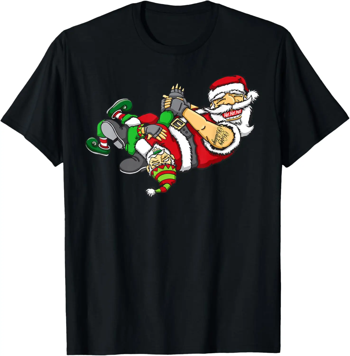 Santas Favorite Jiu-Jitsu Fighter Funny Christmas Shirt Gift T-Shirt