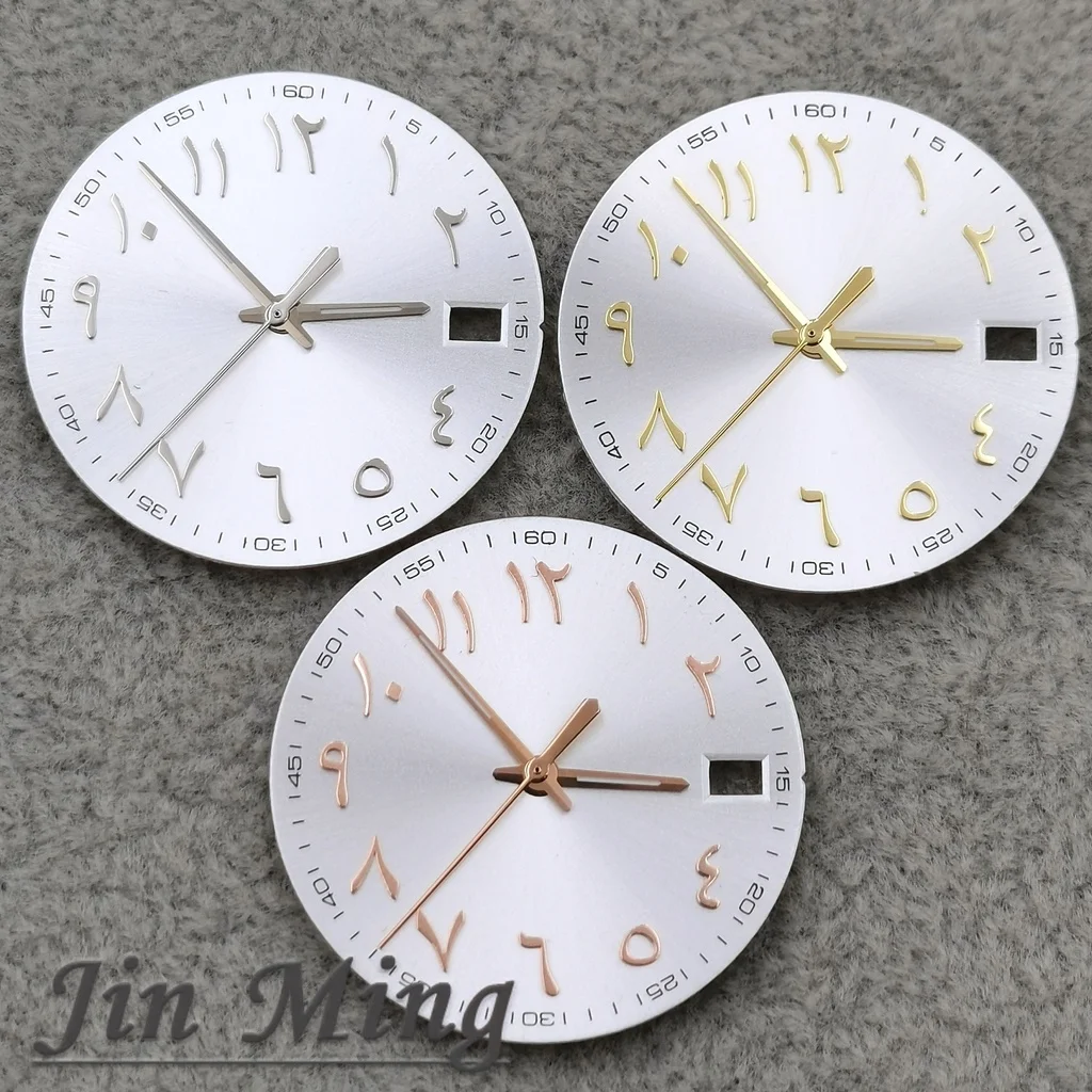 High Quality 28.5mm Silver Black Blue Green Pink Date Window Green Luminous Aseptic Dial Fit NH35 /NH36/4R/7S Automatic Movement