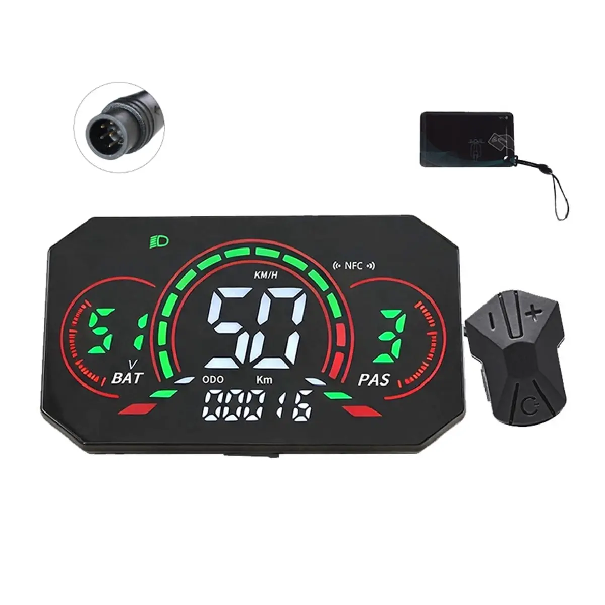 A85P L6 E-Bike NFC LCD Display Meter 24V/36V/48V/60V/72V UART Speedometer Electric Scooter NFC LCD Color Animated Meter 6PIN