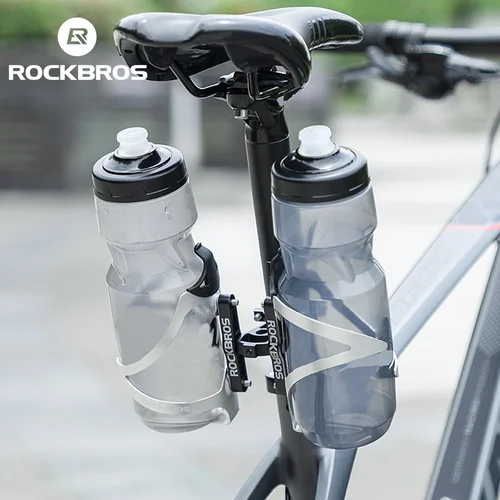 ROCKBROS-soporte para botella de agua de bicicleta doble, aleación de aluminio, adaptador, convertidor de jaula, soporte para hervidor de agua para bicicleta de montaña y carretera