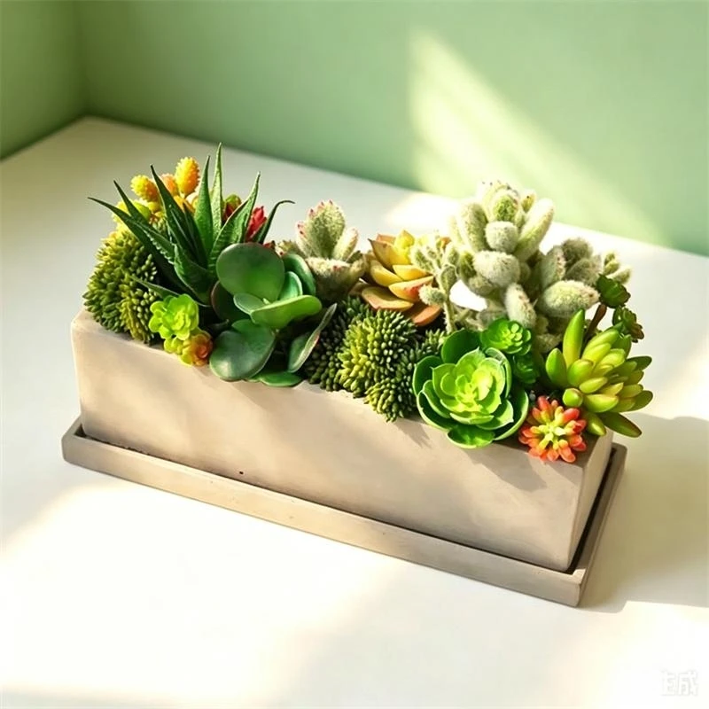 Large Size Concrete Planter Silicone Molds DIY Flowerpot Mold Rectangle Cement Succulents Plant Pot Clay Container Resin Mould