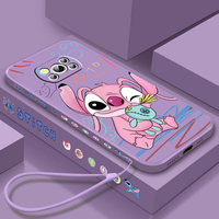 Stitch Lilo Angel Liquid Left Rope For Xiaomi Mi Poco X6 X5 X4 X3 M6 M5 M5S M4 M3 F5 F4 F3 Pro 5G Funda Phone Case
