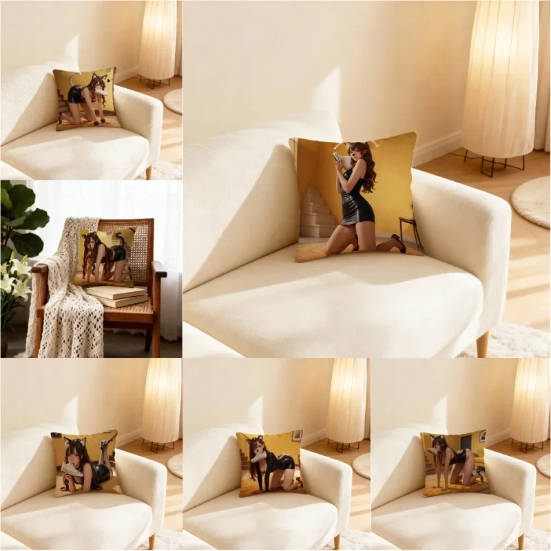 Coussin décoratif imprimé Catwoman de la saison 3 de Euphoria, 18x18 pouces, doux, confortable et respirant, pour chambre à coucher, canapé, décoration de la maison