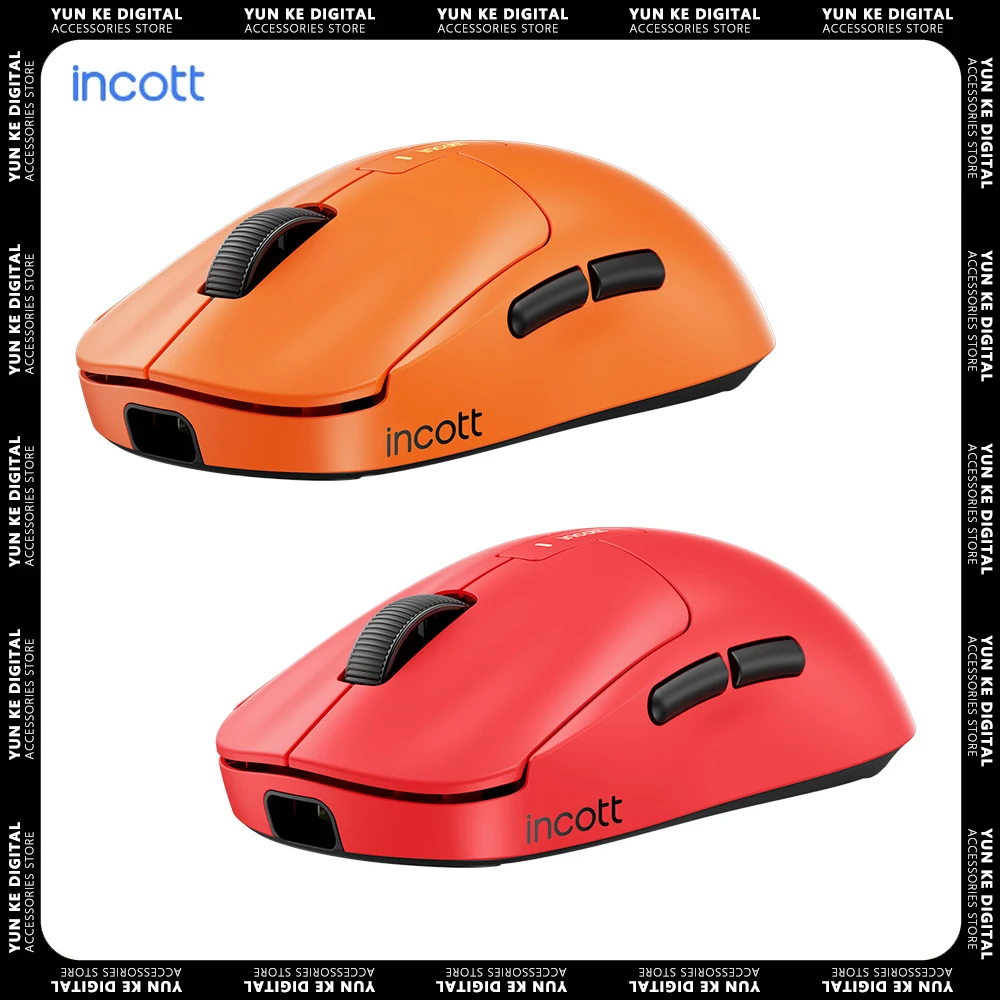 Incott G23 Pro/G24 Mouse Dual Mode Wireless 8K PAW3950 Fast Charge Hot Swap Gaming Mouse Ergonomic Pc Gamer Mice Gifts [In Stock