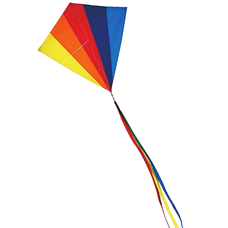 New Arrive Outdoor Sport Rainbow Rhombus Kite / Diamond Kites For Children  With Handle And Line Good Flying