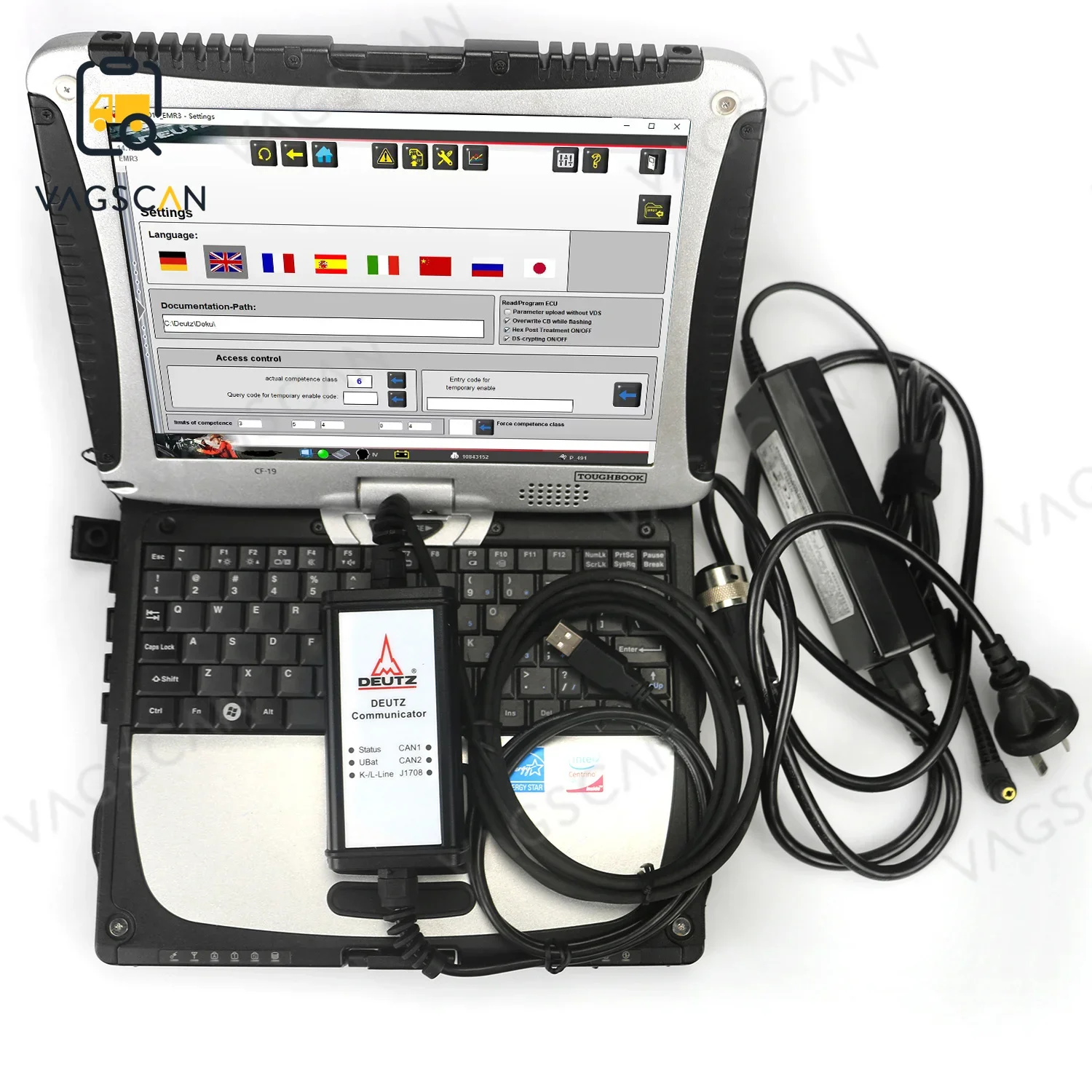 CF19 Laptop FOR DEUTZ DIAGNOSTIC KIT (DECOM) Deutz SerDia 2021 Programming Tool Dealer level scanner