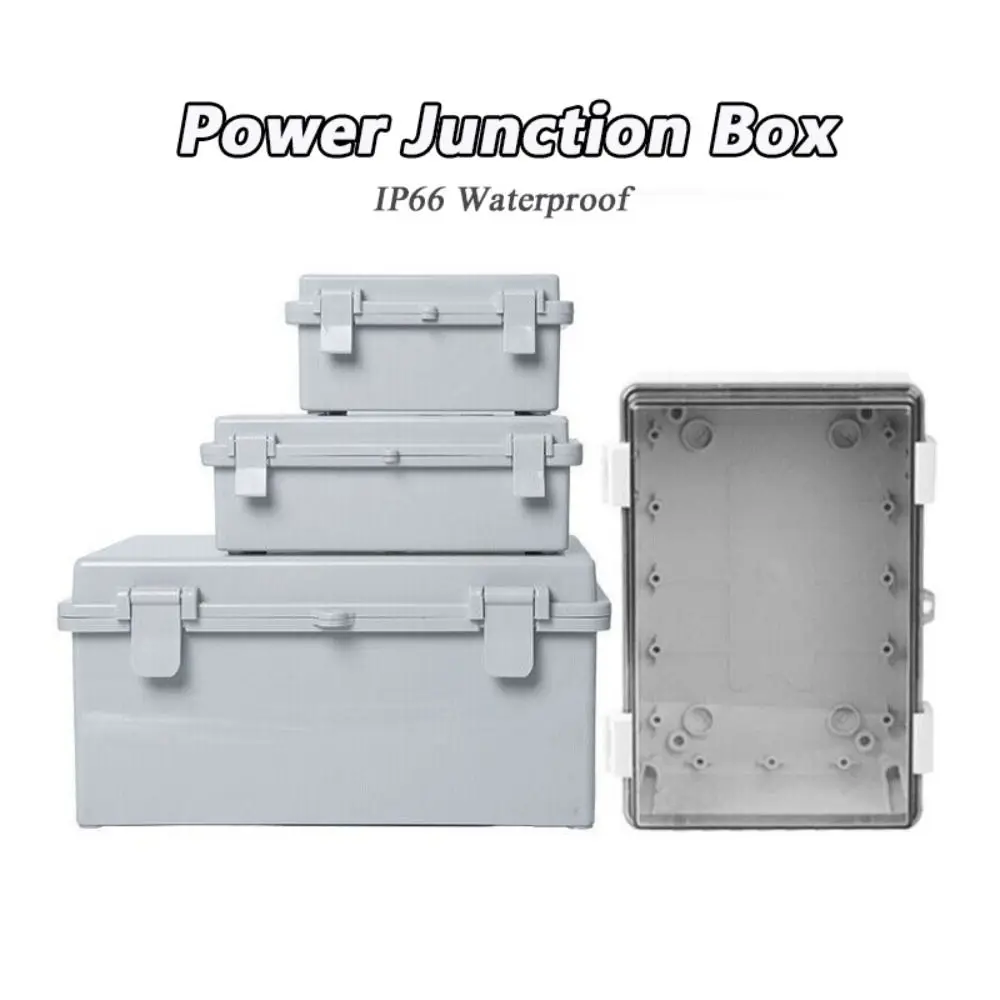 Outdoor Sealed Electrical Plastic Enclosure ABS IP66 Waterproof Distribution Box with Hasp Transparent Cover