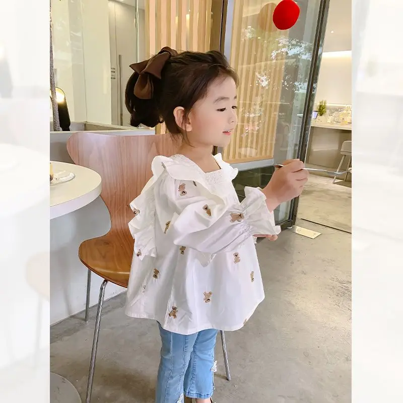 2024 new spring autumn summer Girls Kids Cartoons shirt comfortable cute baby Clothes Children Clothing