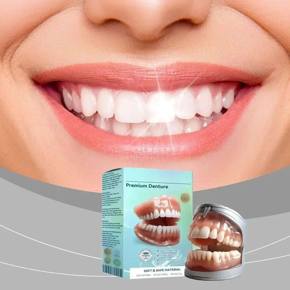 

Набор для ухода за зубами из полимерной смолы: мягкий, безопасный и прочный комплект для перекладки зубных протезов, комфортный и надежный, мгновенный полный набор протезов.