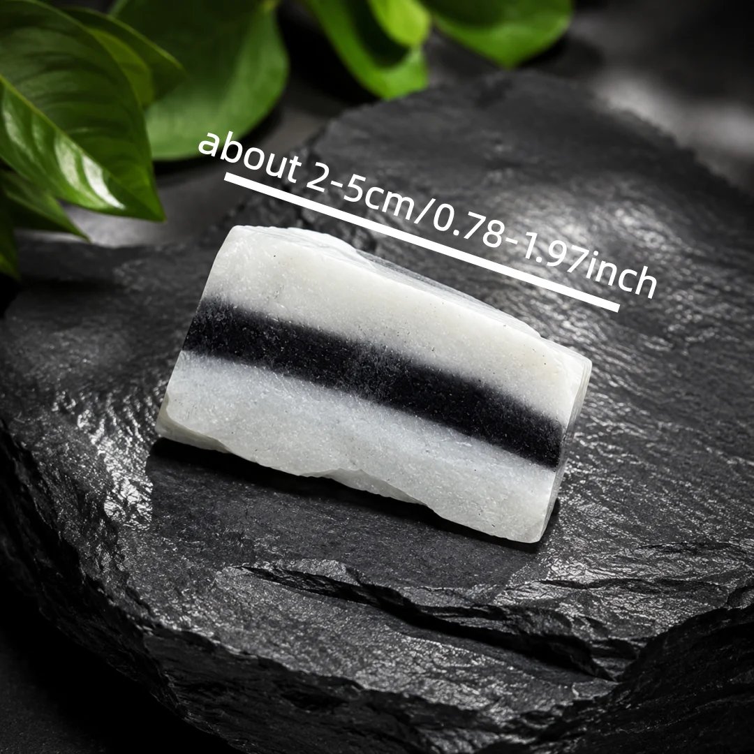 Natural Yin‑Yang Taiji Stone Raw Mineral Specimen Black White Jasper Crystal Collection Home Ornament Craft
