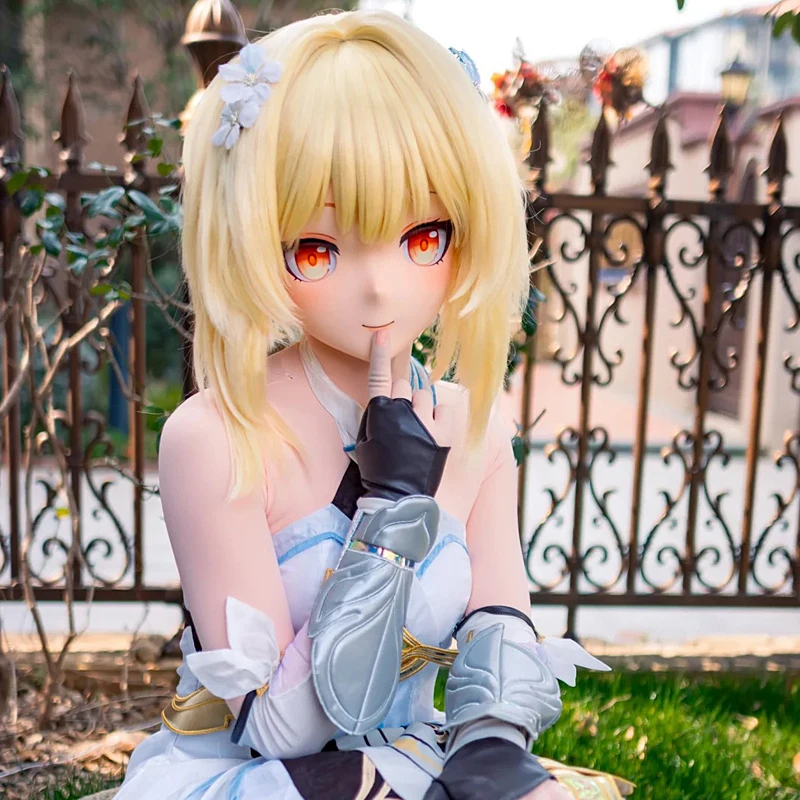 

(MEO0123) Customize Handmade Full Head Lockable Crossdress Male to Female Japanese Cartoon Anime Game Character Kigurumi Mask