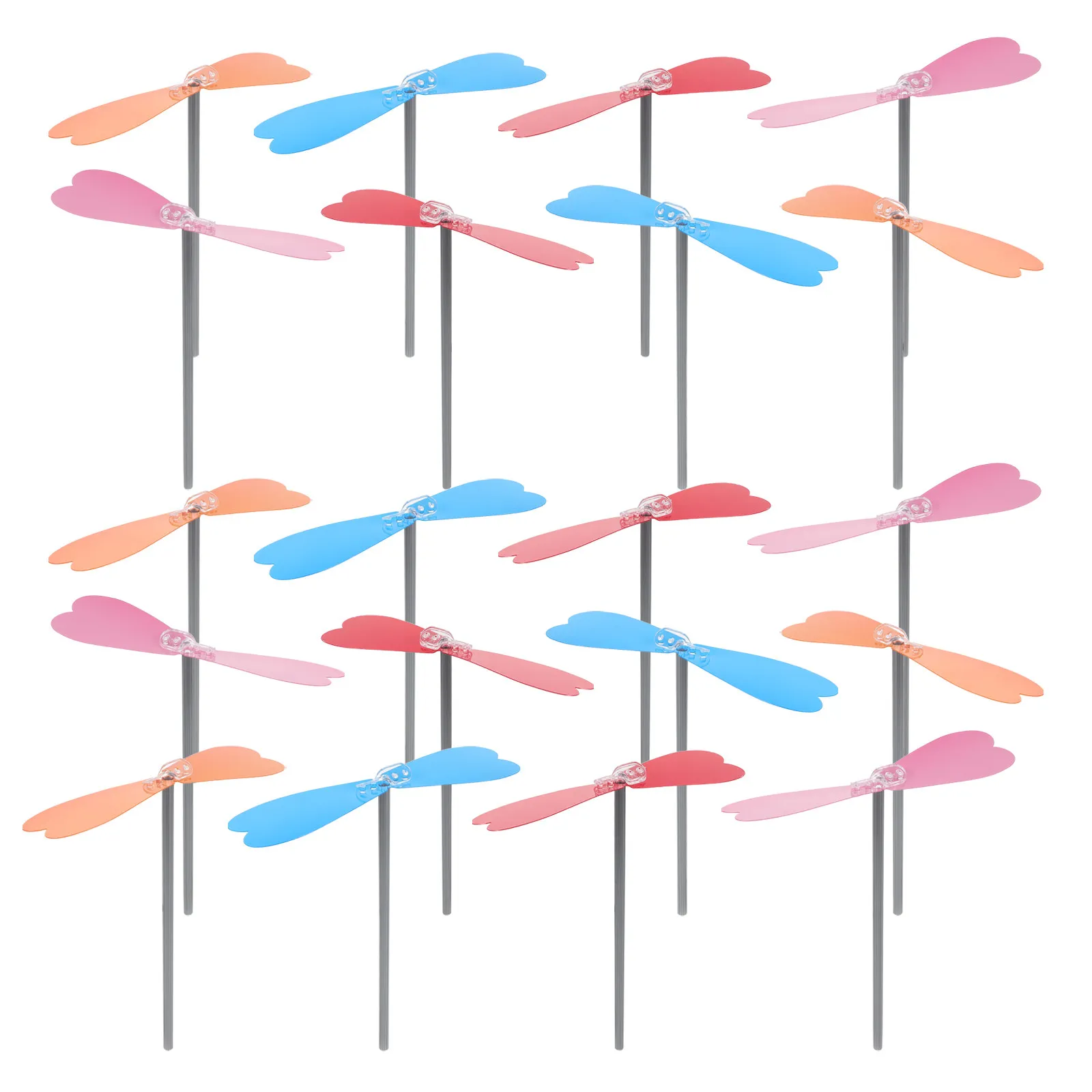 20Pcs Flying Dragonfly Hand Helicopter Lightweight Plastic Propeller DIY Outdoor Fun Learning Activities