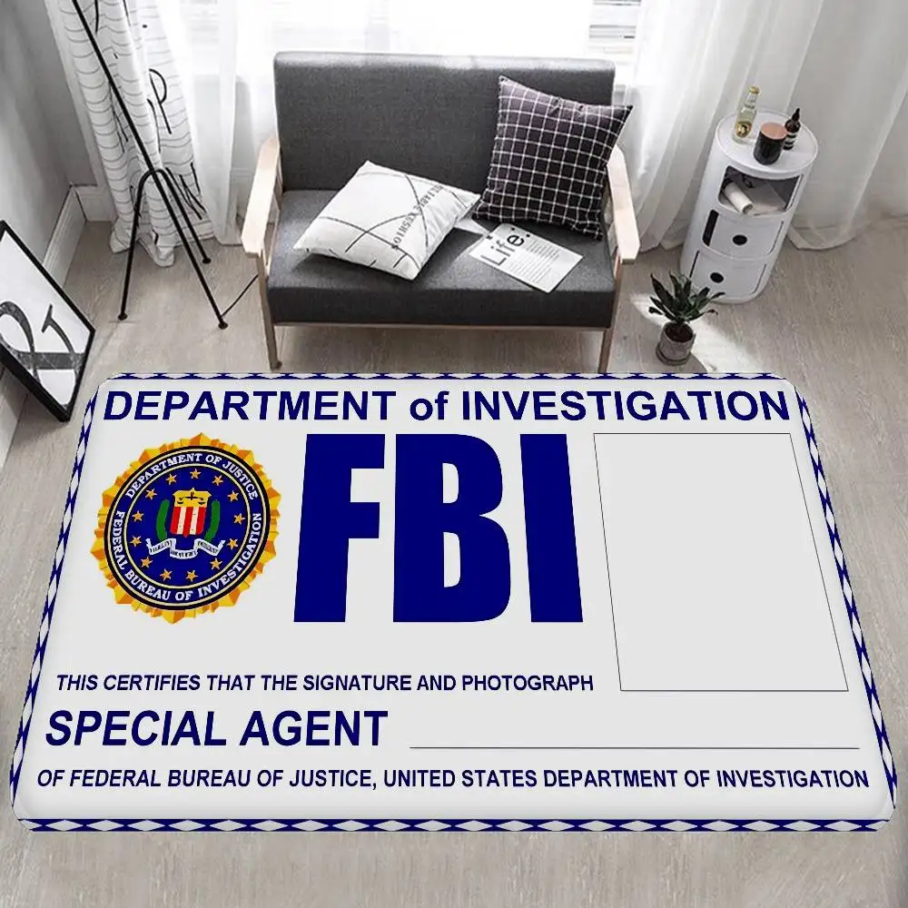 Police FBI Matte Film Room Mats Retro Multiple Choice Living Room Kitchen Rug Non-Slip Welcome Rug