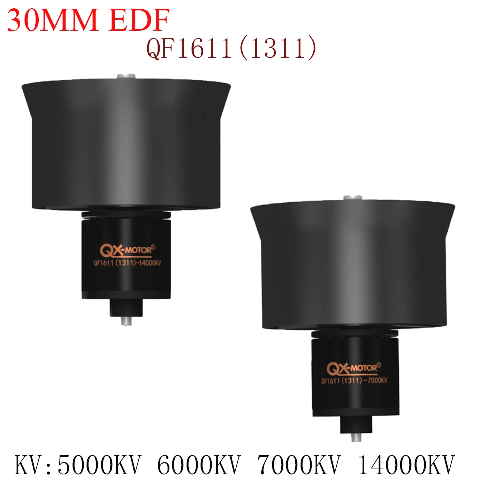 QX-Motor 30MM EDF QF1611 5000KV 6000KV 7000KV 14000KV Brushless Motor With 6 Blades Ducted Fan For RC Airplanes Model Parts