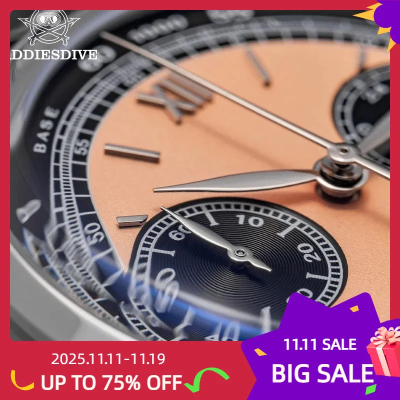 

ADDIESDIVE AD2037 Mens Quartz Watch VK64 Movement Multifunctional Chronograph Watches Bubble Mirror Glass Waterproof Man Watches