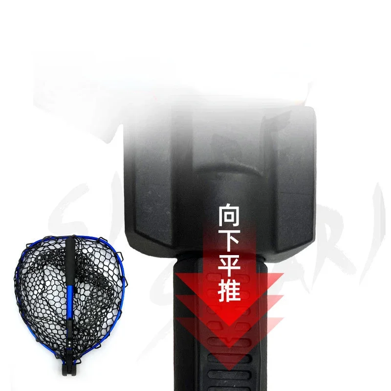 Aluminum Alloy Fish Landing Net Fishing Net with Anti-Slip Telescoping Rubber Pole Handle Extend For Kids Grown-ups Men Women - view 3