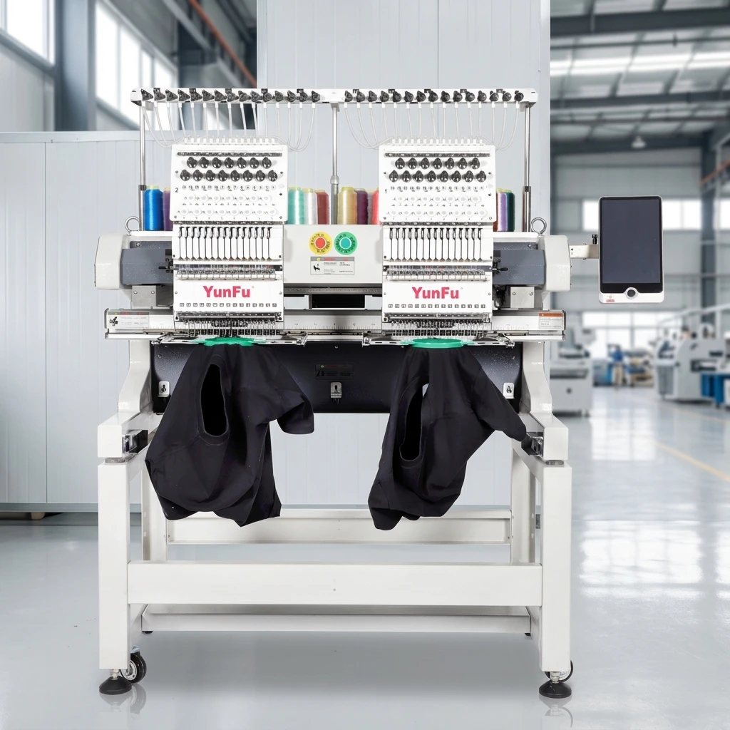 2026 New Model 1200 RPM 2-Head 12-15 Needles Motor Gear Embroidery Machine A15 Home Use Cap/T-Shirt/Flat Printing Shops