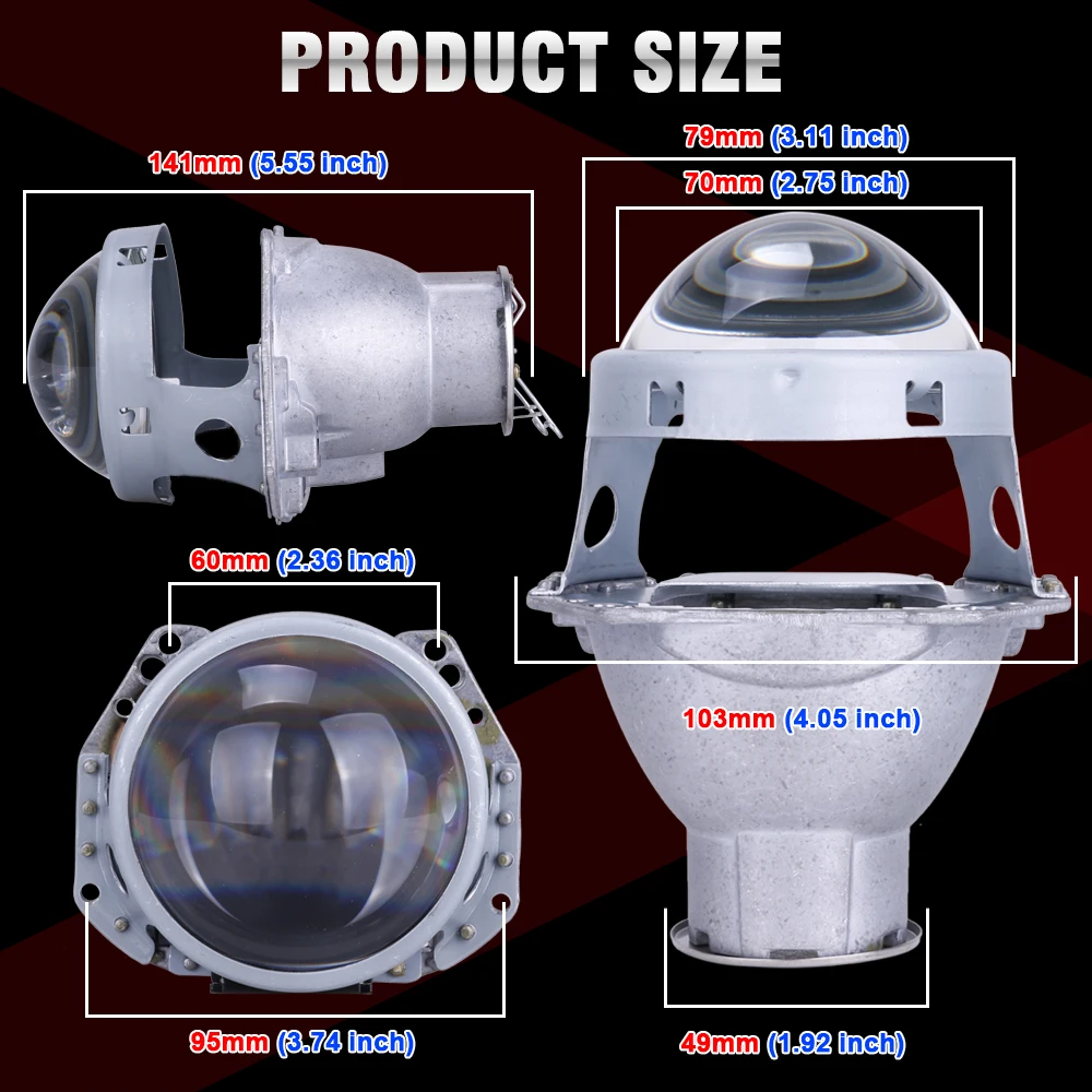 3 inch Low Beam Projector Lens For Hella 3R G5 Headlights Retrofit Kit Single Xenon Auto Lamp Use H7 D2S D2H LED HID Car Light