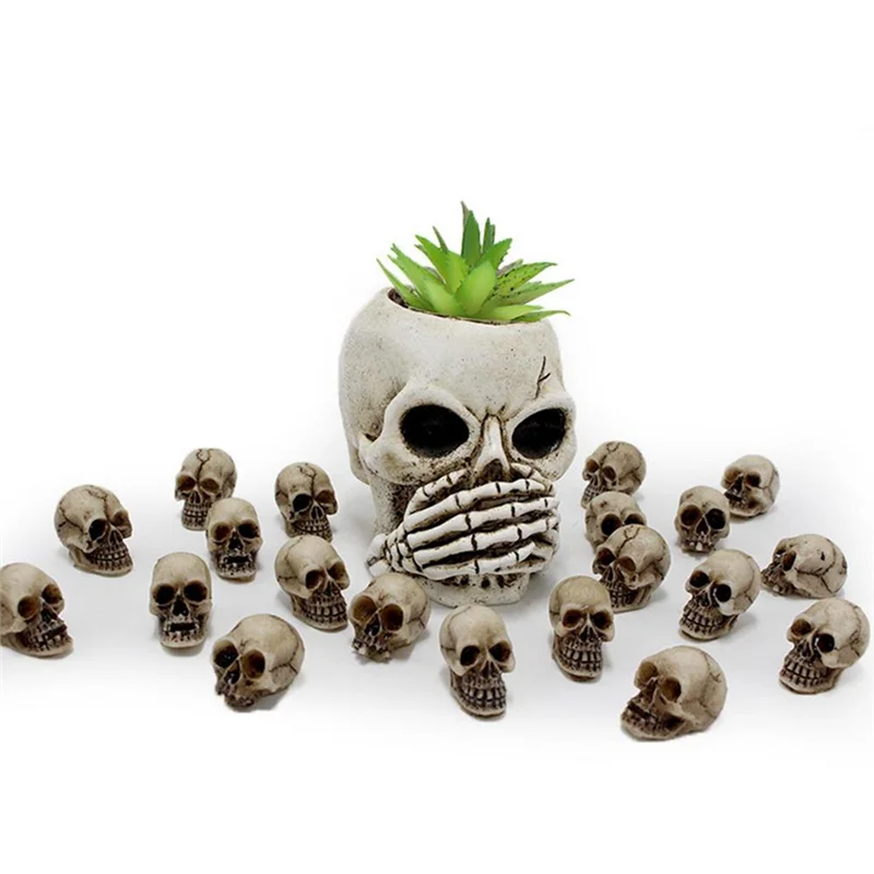 40Pcs Simulation Skull Model Toys Modern Mini Skull DIY Halloween Decoration Funny Model Toys Collection