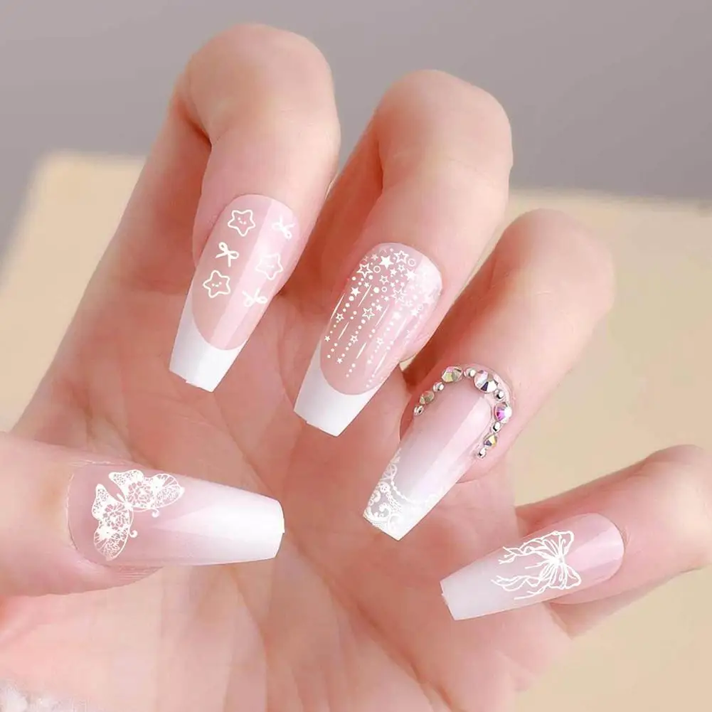 مسمار الختام ، الفرنسية مسمار الفن الختام واضح سيليكون ختم مكشطة مستديرة مستطيلة رئيس ختم DIY بها بنفسك رسومات أظافر مانيكير #5