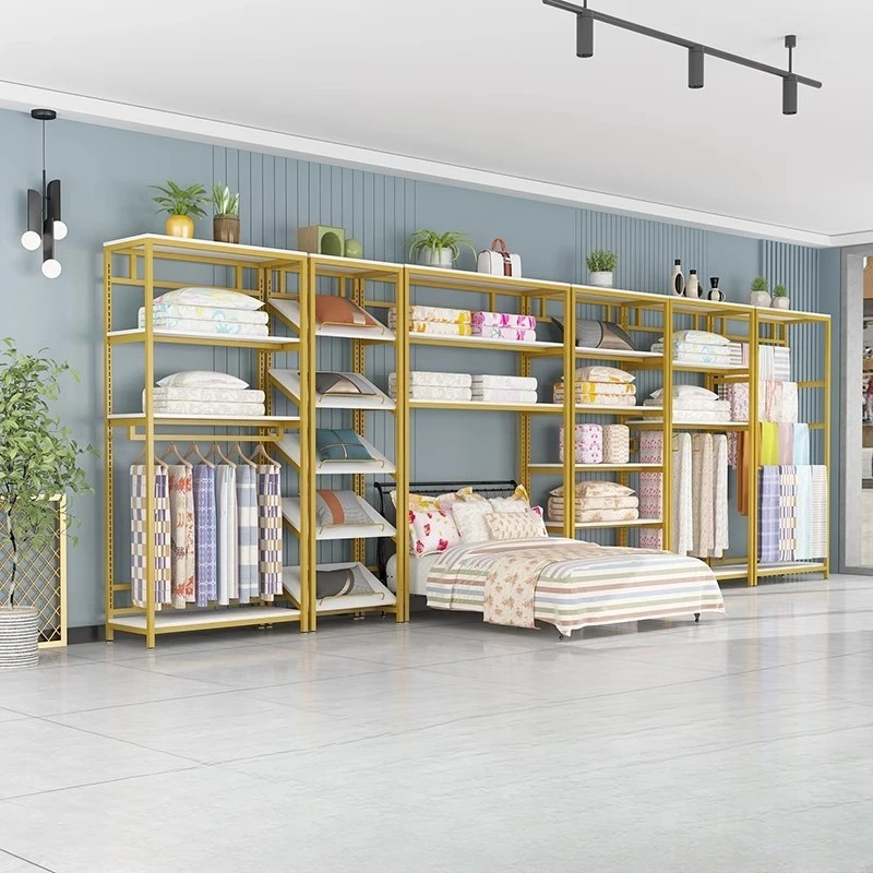 Home Textile Store Shelf Display Rack Fabric Bedding Display Cabinet Four-piece Set Quilt Pillow Core Adjustable Shelf