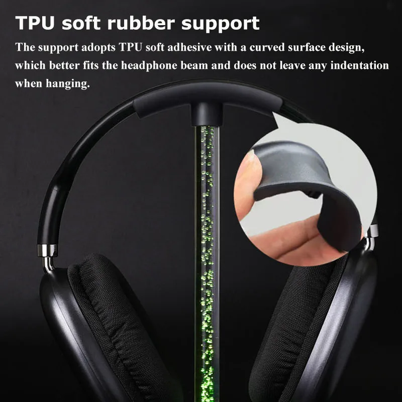 Curved RGB Headphone Stand Holder Universal Pick-up Light Gaming Headset Hanger Stable with 2 TP-c Port for PC Gamer Accessories