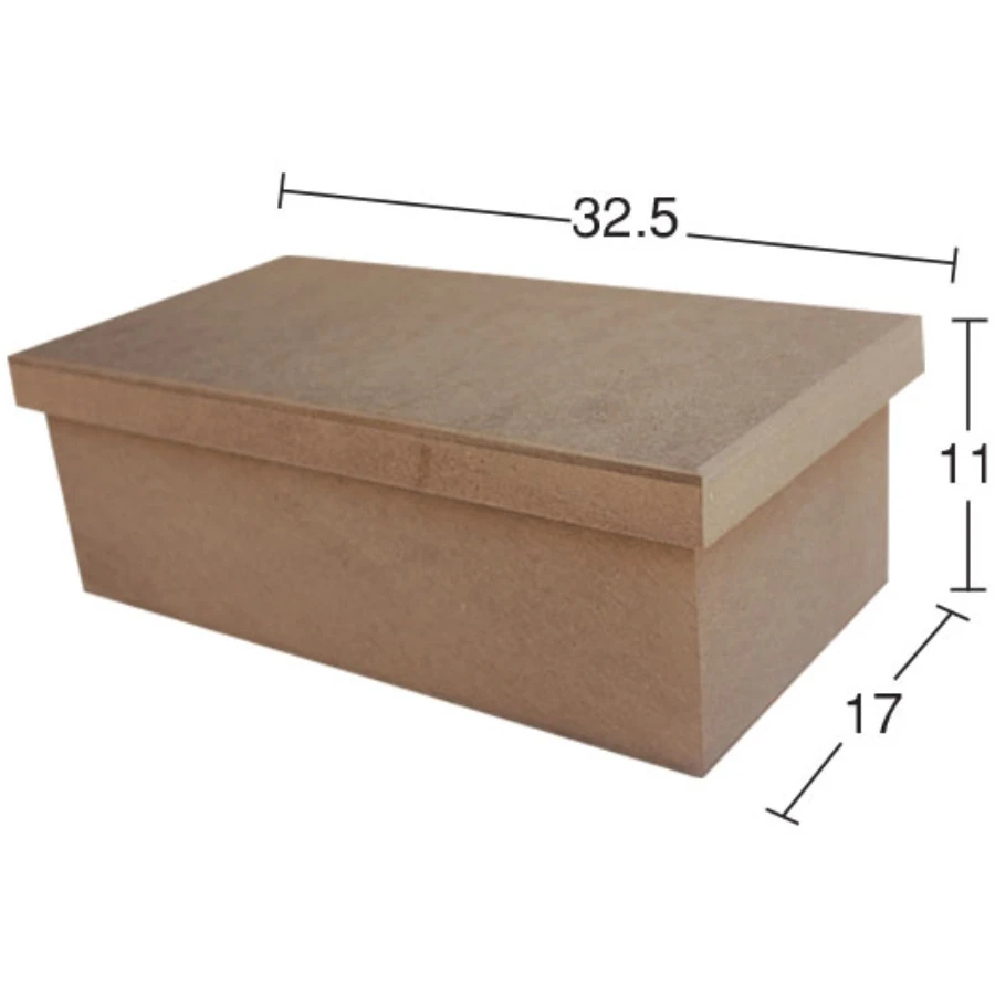 KU343 Junior Shoes Box, Unpainted Raw Wood Mdf Box