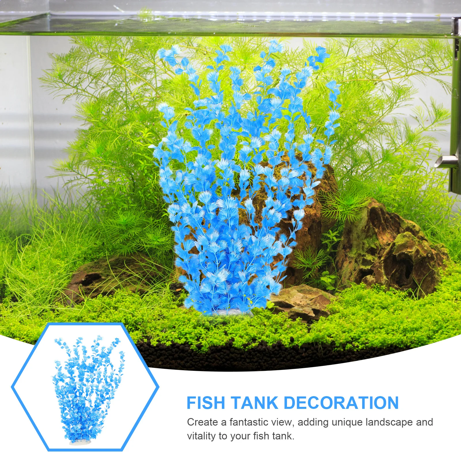 

1Pcs Artificial Aquatic Plant Aquarium Decor Realistic Fish Tank Landscaping Ornament Decorative Aquatic Plant Aquarium Decor