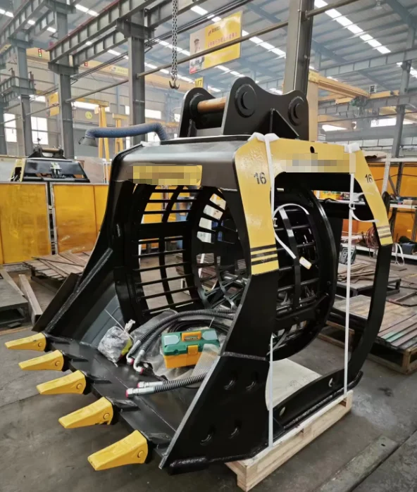 Screening Bucket For 25-35 Ton Excavator Skeleton Sieve Sifting Shaker Attachment For Heavy Duty Rock Soil And Debris Sorting