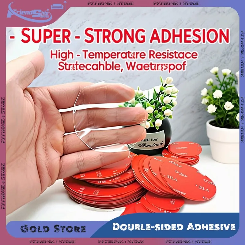 

10pcs Strong Double-sided Adhesive Ultra-thin Traceless Phone Holder Transparent High Temperature Resistant Double Sided Tape