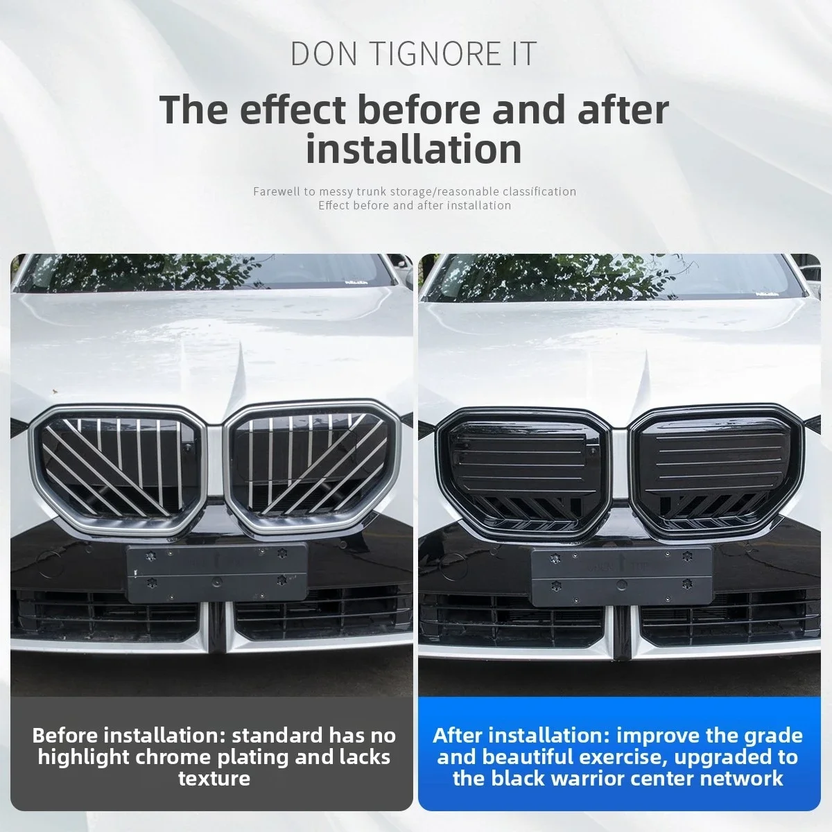 G45 Front Kidney Grille For BMW X3 G45 2025 2026 2027 ABS Black