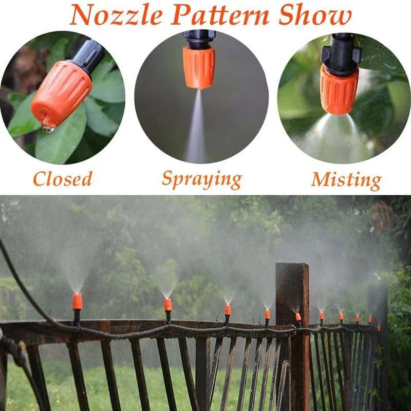 60 Pcs Micro-Spray Adjustable Flow Irrigation Drippers, Garden Adjustable Sprinkler Drip Irrigation Misting Drip Kit