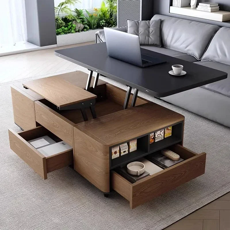 

Design Storage Wood Coffee Table Nordic Aesthetic Luxury Minimalist Coffee Table Modern Multifunction Mesa Auxiliar Furniture